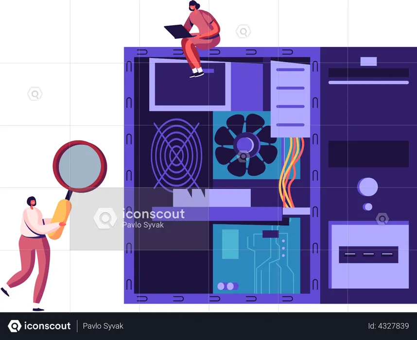 Serviço de solução de problemas de computador  Ilustração