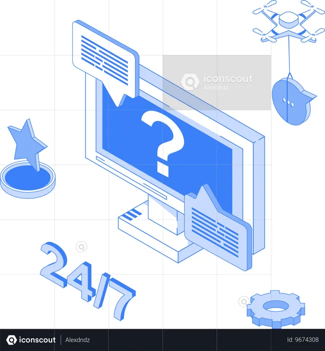 Serviço de suporte ao cliente 24 horas  Ilustração