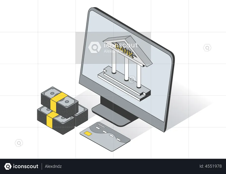 Serviços bancários on-line  Ilustração