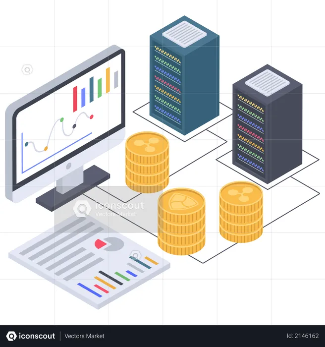 Servidor de criptomoeda  Ilustração