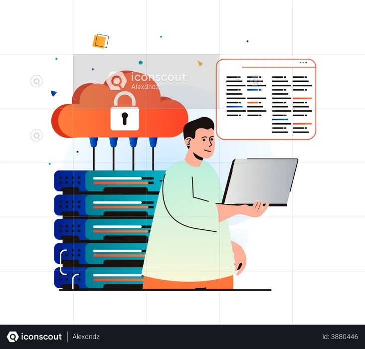 Servidor de dados seguro  Ilustração