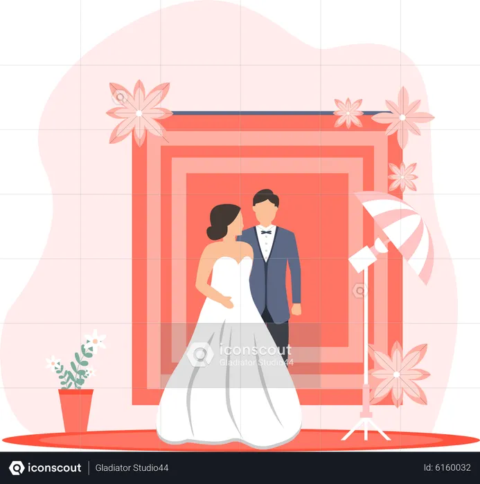 Sesión de fotos de boda  Ilustración