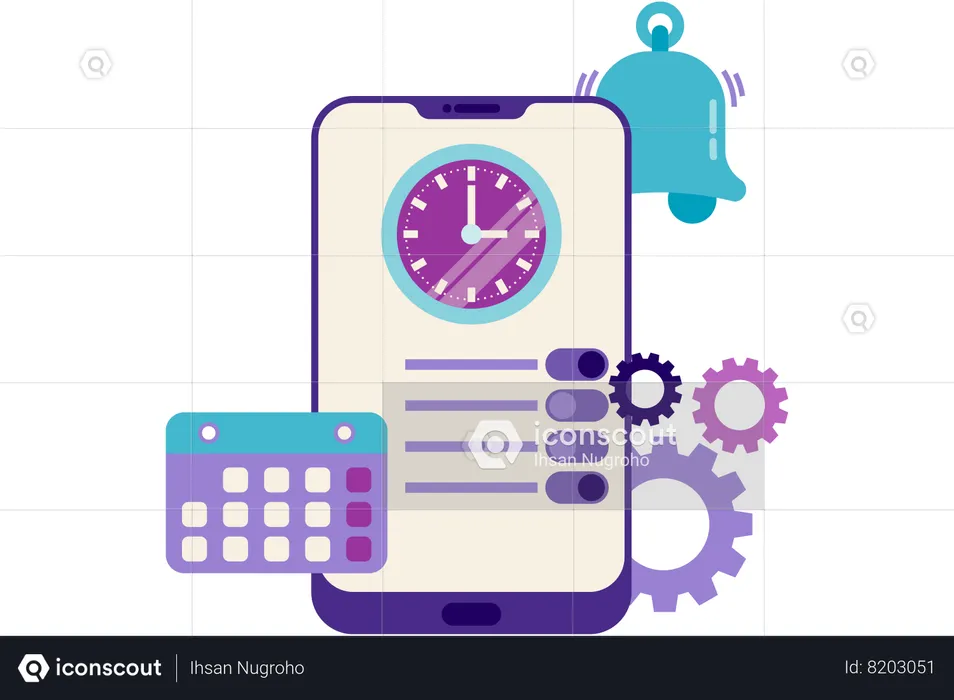 Set an alarm on your smartphone  Illustration