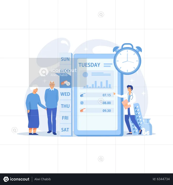 Set medication schedule  Illustration