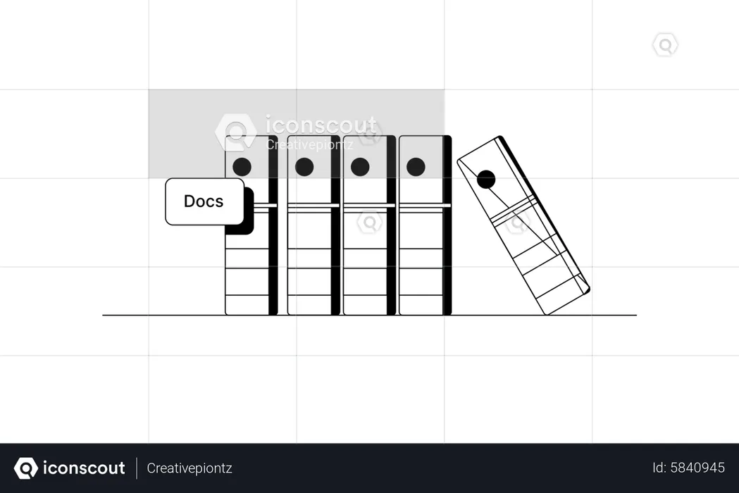 Set of documents and file in folder 6  Illustration