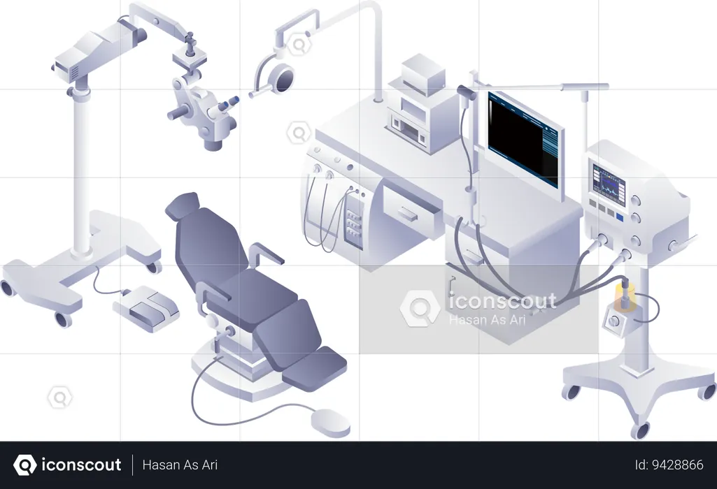 Set of medical tools dentist technology  Illustration