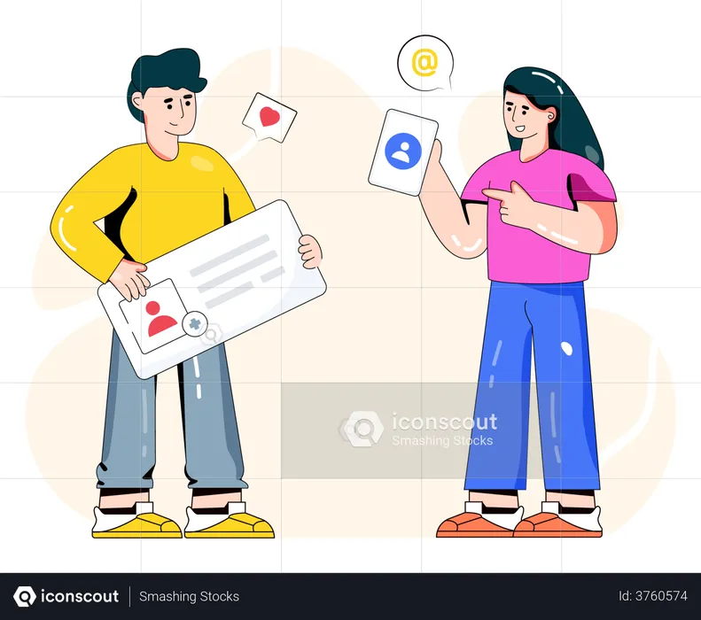 Setting social media profile picture  Illustration