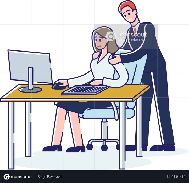 Sexual harassment at office  Illustration