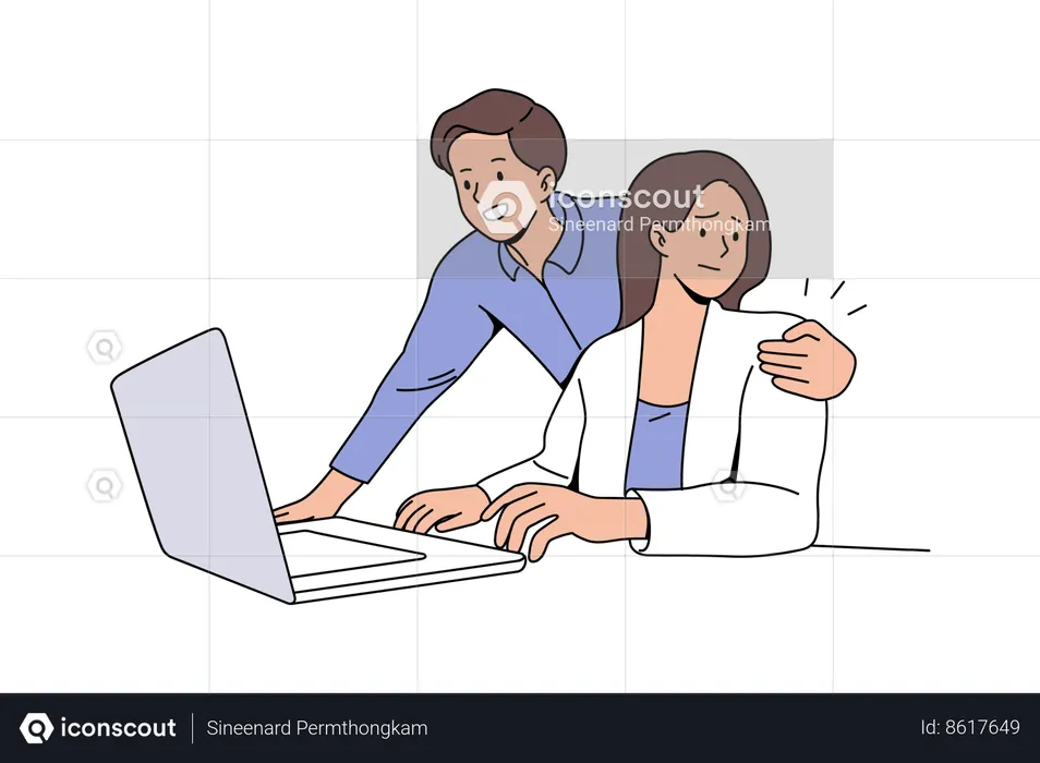 Sexual harassment at work  Illustration
