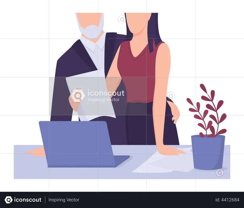 Sexual harassment in workplace  Illustration