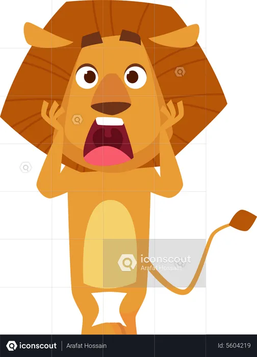 Shacked Lion  Illustration
