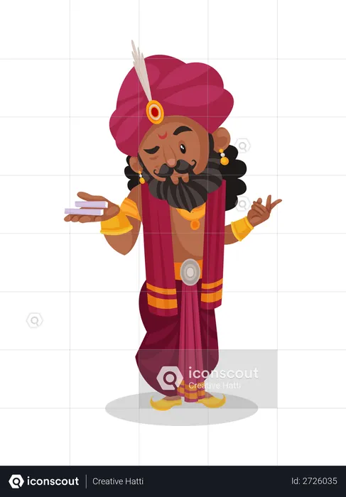 Shakuni holding gambling pieces  Illustration