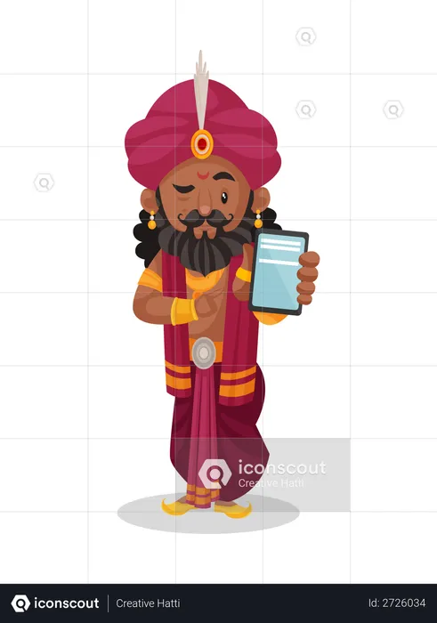 Shakuni showing mobile  Illustration