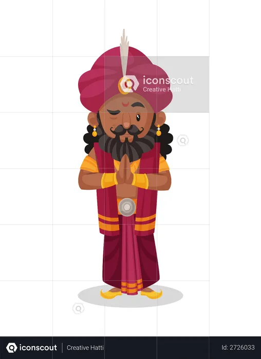 Shakuni steht in Willkommenspose  Illustration