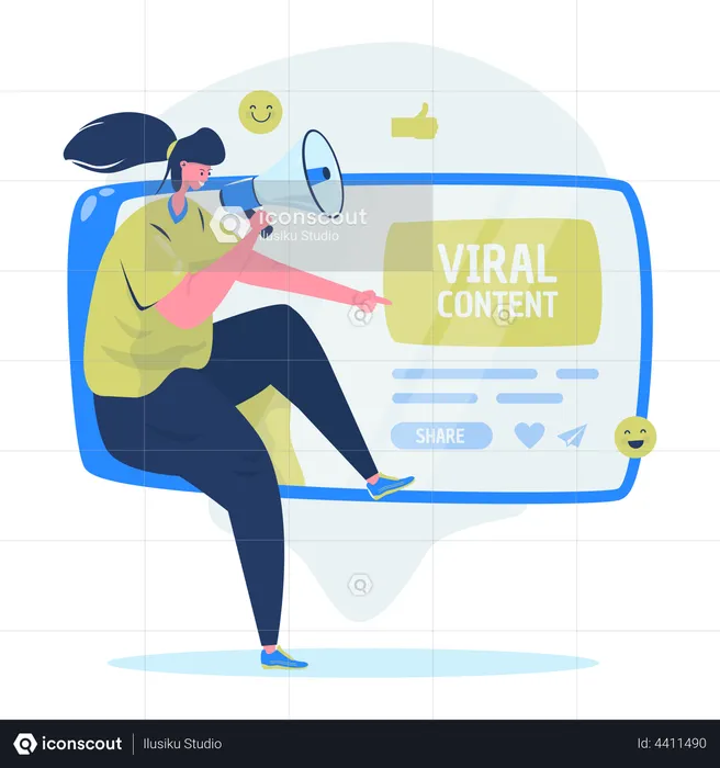 Share viral content  Illustration