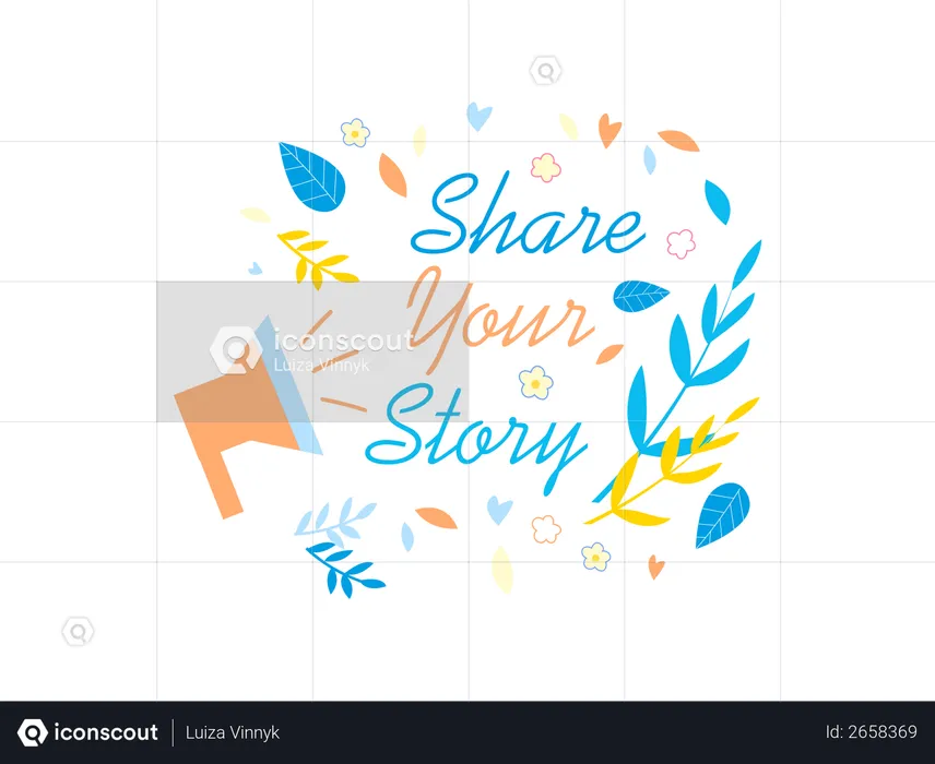 Share Your Story Social Media Promotion Banner  Illustration