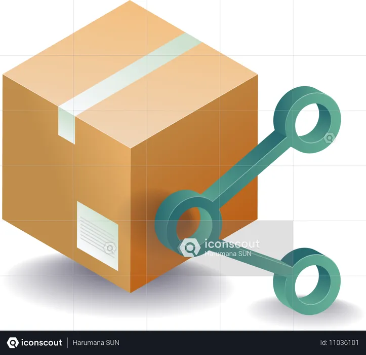 Sharing delivery package  Illustration