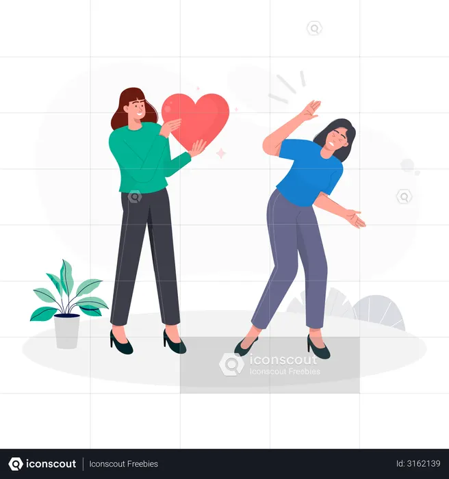 Sharing love to each other  Illustration