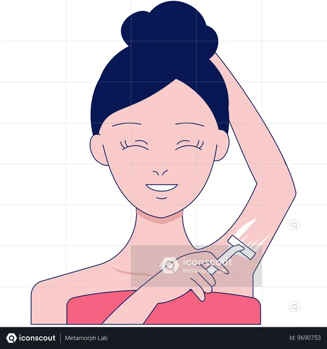 Shaving Armpit Hair  Illustration