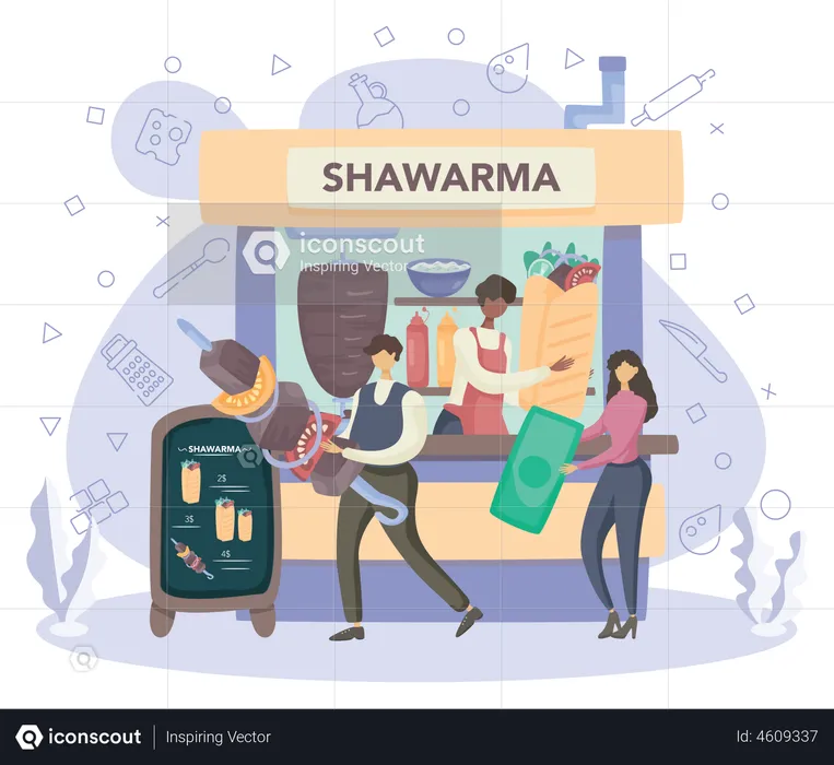 Shawarma shop  Illustration