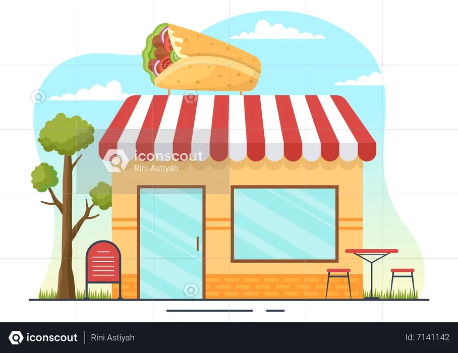 Shawarma Street Store  Illustration