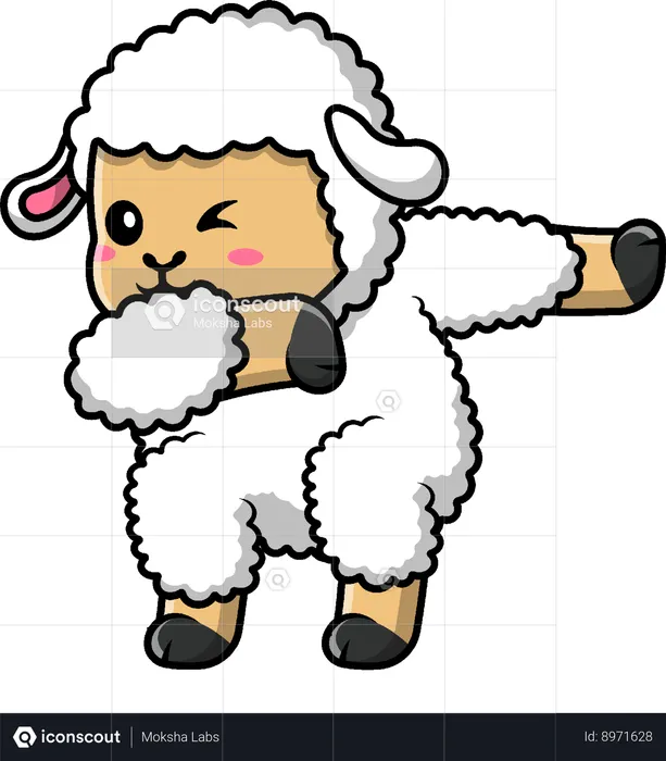 Sheep Dabbing  Illustration