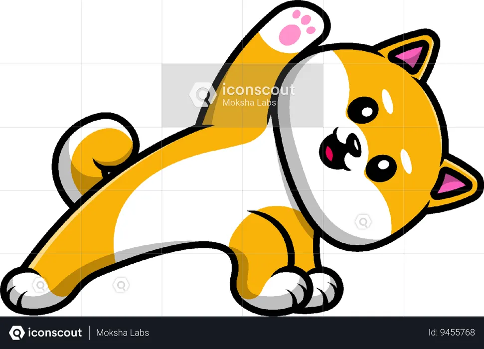 Ioga para cães Shiba Inu  Ilustração