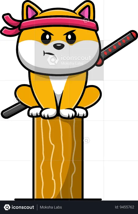 Shiba Inu Dog Ninja  Illustration