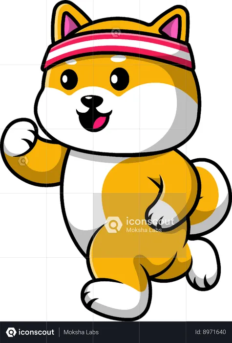 Shiba Inu Dog Running  Illustration
