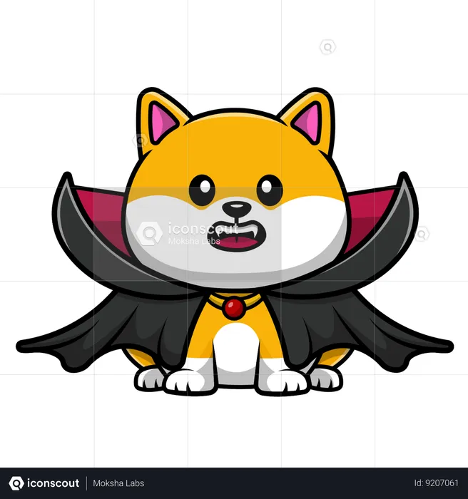 Shiba Inu Dog Vampire  Illustration