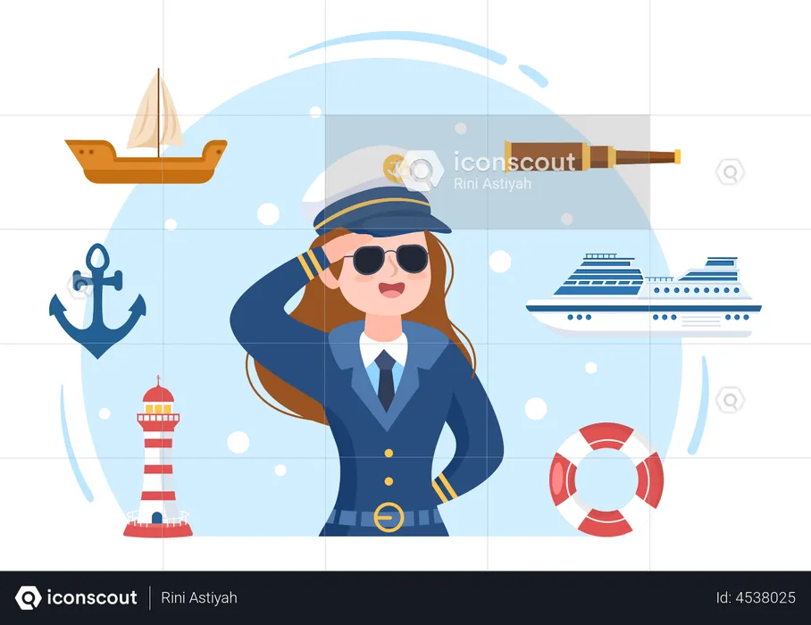 Ship captain  Illustration