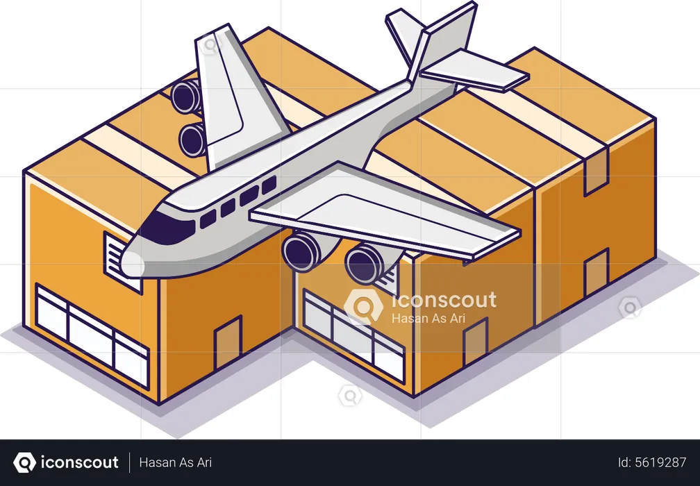 Ship goods by air  Illustration