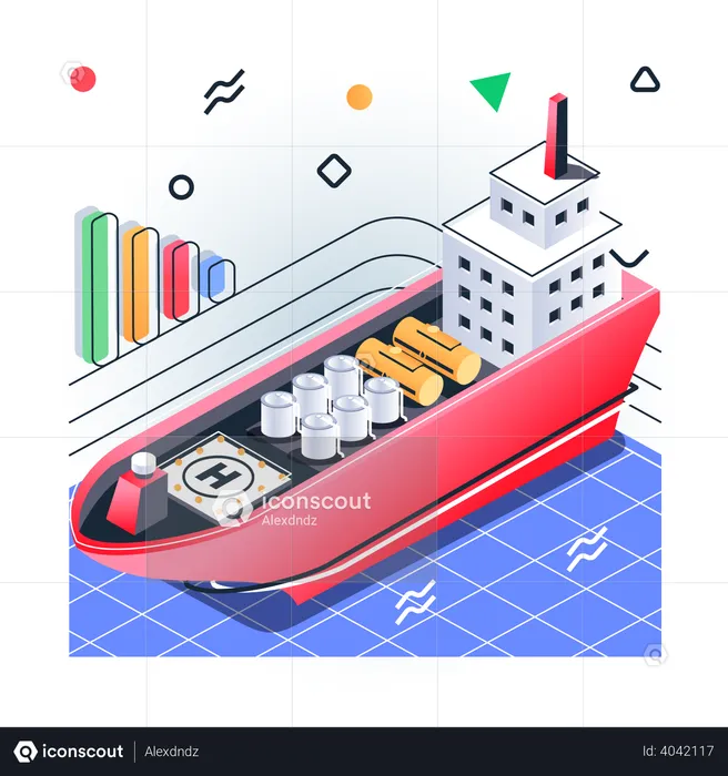 Ship oil transport  Illustration