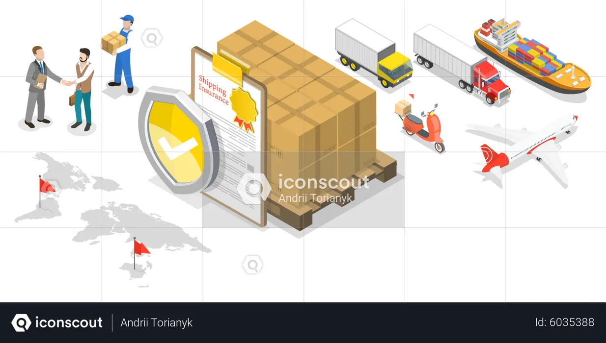 Shipping Insurance  Illustration