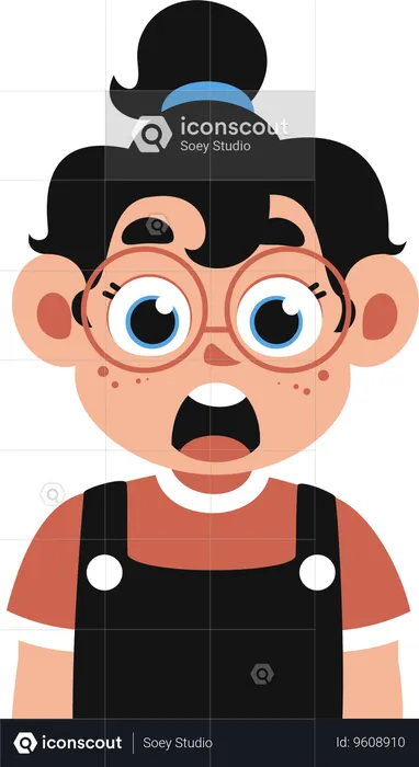 Shocked Child Expression  Illustration