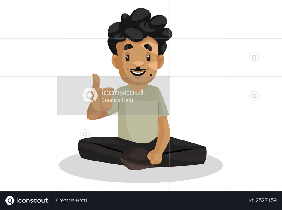 Shoe repairman showing thumbs up  Illustration