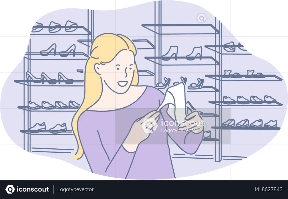Shoe shopping  Illustration