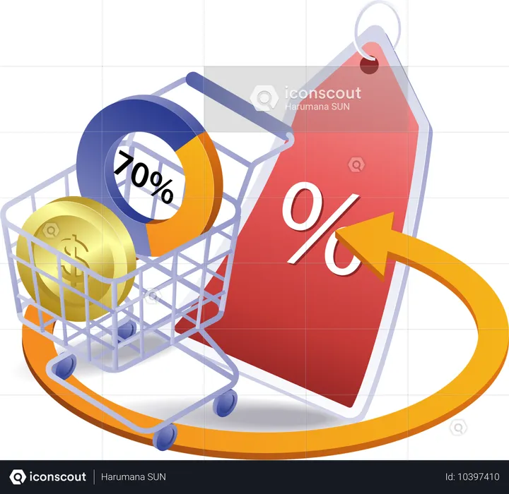 Shop with promotional discount cashback  Illustration