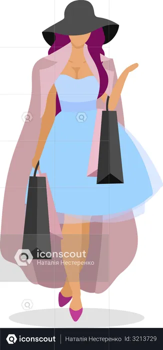 Shopaholic fashionista  Illustration