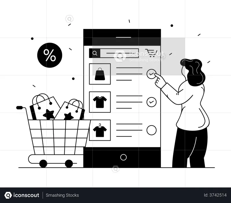 Shopping App  Illustration