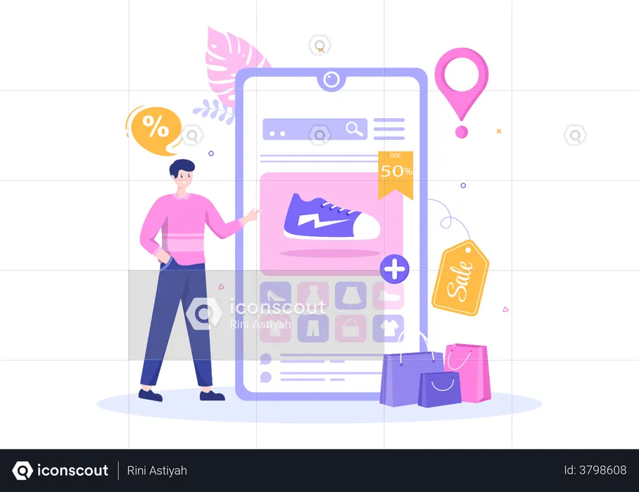 Shopping App  Illustration