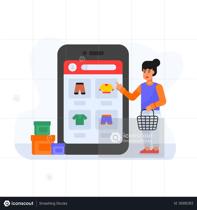 Shopping App  Illustration