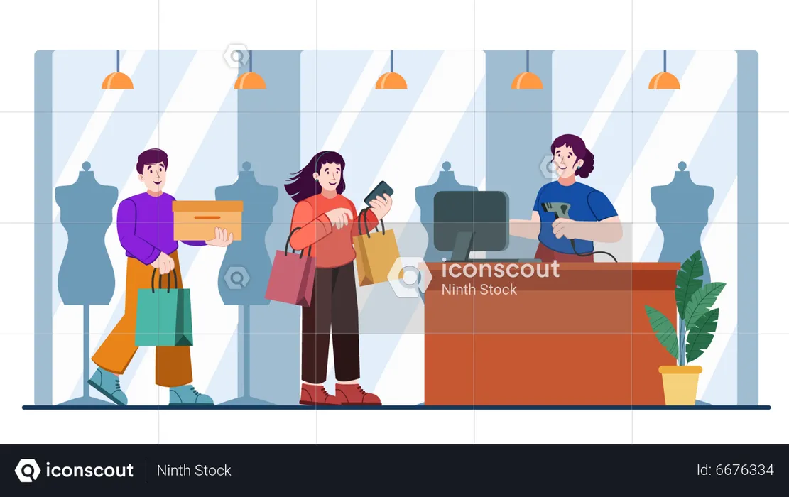 Shopping checkout  Illustration