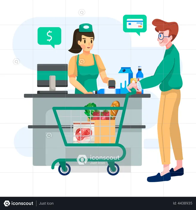Shopping checkout counter  Illustration