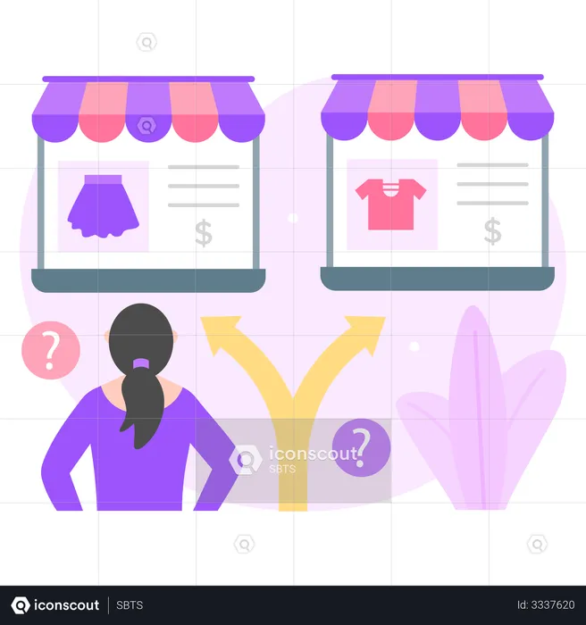 Shopping choice  Illustration