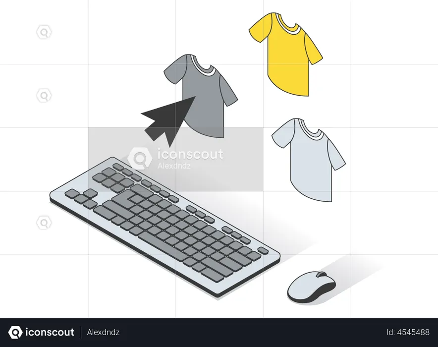Shopping clothes online  Illustration