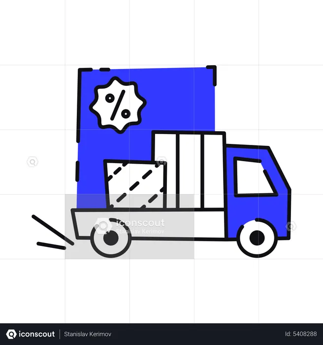 Shopping Delivery Truck  Illustration