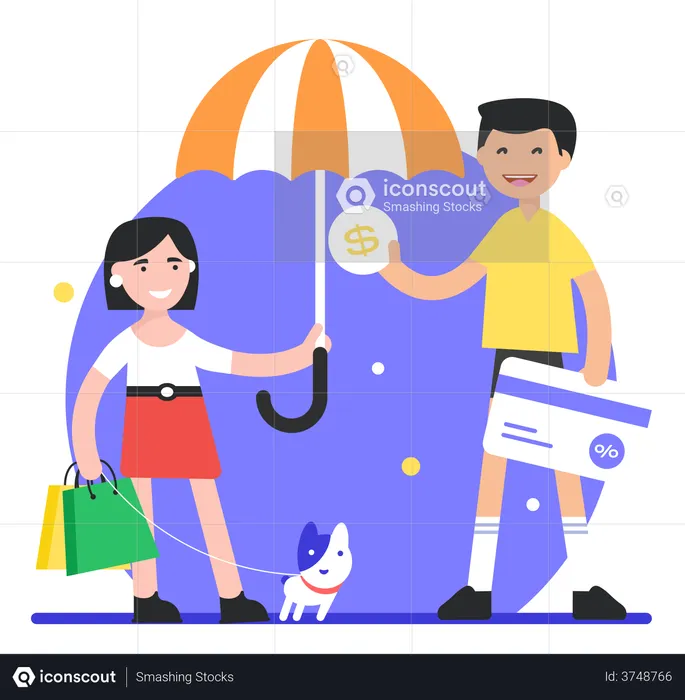 Shopping Insurance  Illustration