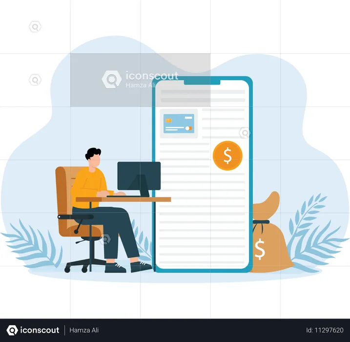 Shopping Invoice details reviewed by customer  Illustration