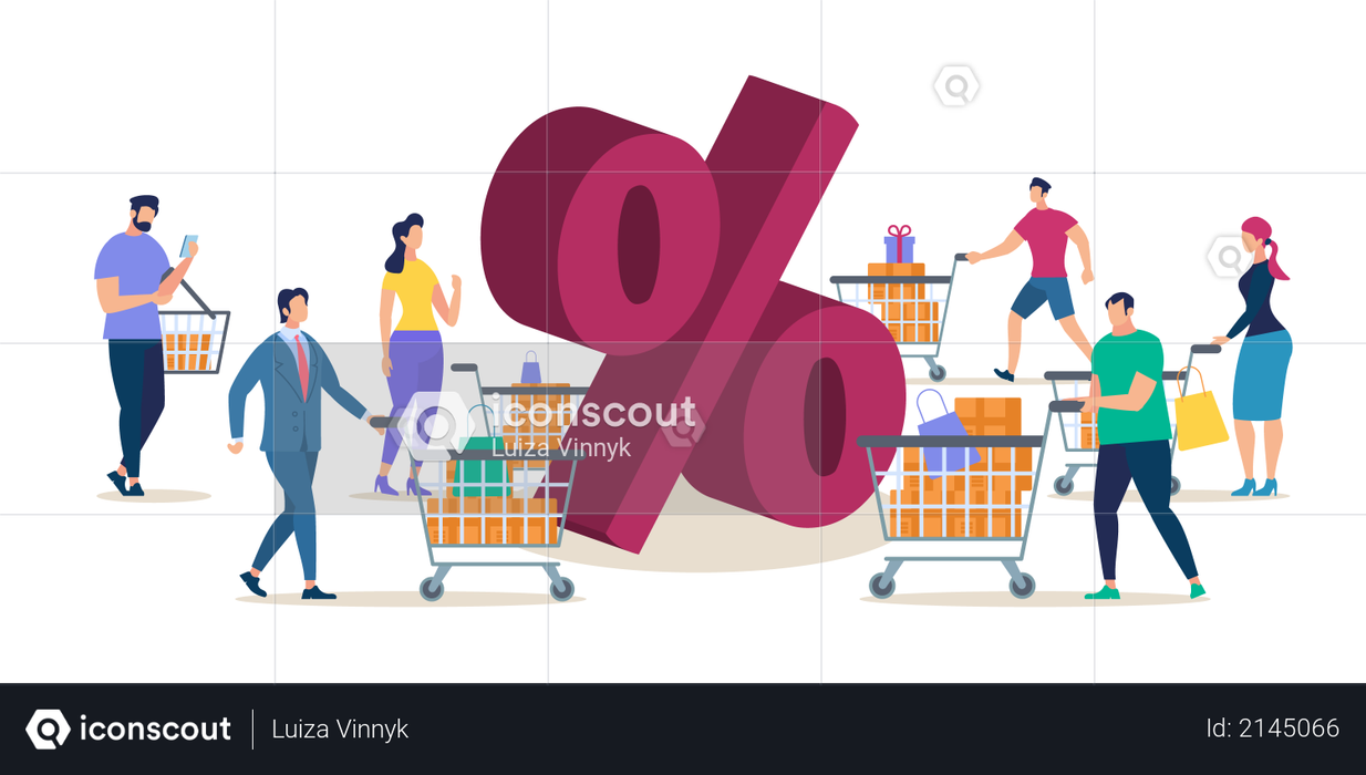 Best Premium Shopping on Shop Sale with Big Discount Illustration ...